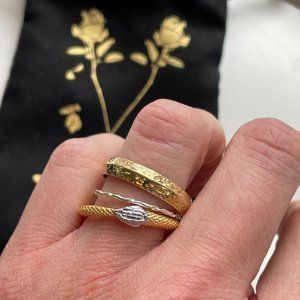 Verameat Three Ring Stack Sterling Silver Gold
